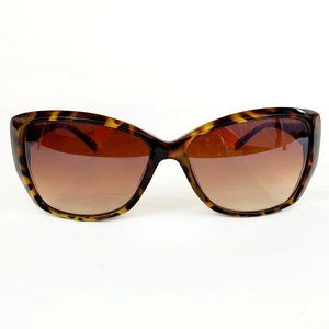 Geometric Tortoise & Gold Cat Eye Shades Brown Gradient Lens Sunglasses ES1095